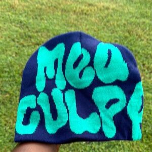 Blue and Green Graphic Beanie